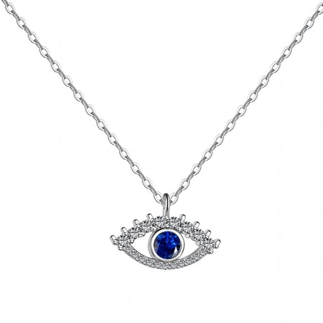 Sterling Silver Rhodium Plated Evil Eye Necklace ERLN041Ellie Rose LondonERLN041