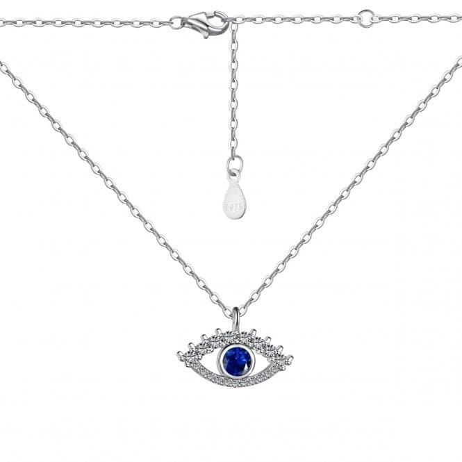 Sterling Silver Rhodium Plated Evil Eye Necklace ERLN041Ellie Rose LondonERLN041