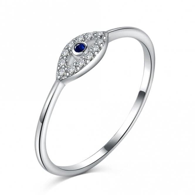 Sterling Silver Rhodium Plated Evil Eye Ring ERLR011Ellie Rose LondonERLR011 - 52