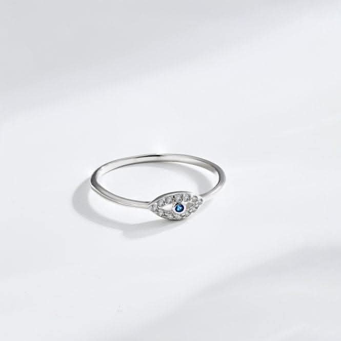 Sterling Silver Rhodium Plated Evil Eye Ring ERLR011Ellie Rose LondonERLR011 - 52
