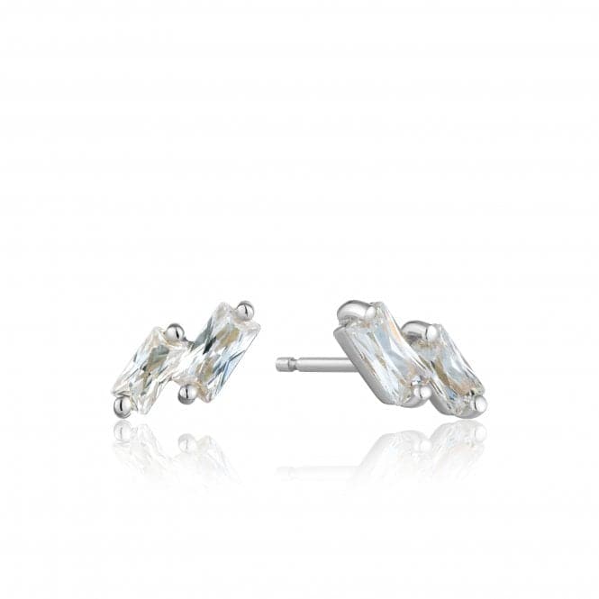 Sterling Silver Rhodium Plated Glow Stud Earrings E018 - 07HAnia HaieE018 - 07H