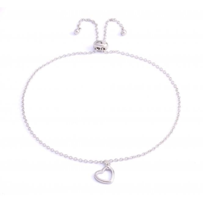 Sterling Silver Rhodium Plated Heart Bracelet ERLB004Ellie Rose LondonERLB004
