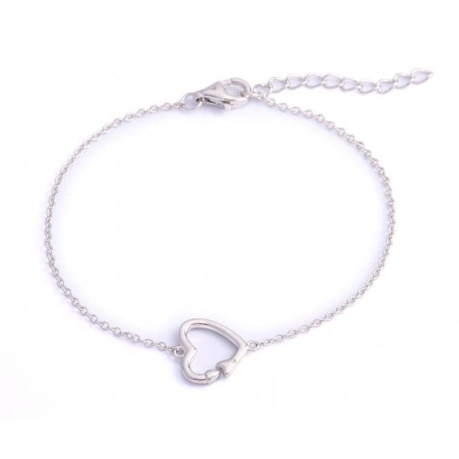 Sterling Silver Rhodium Plated Heart Bracelet ERLB010Ellie Rose LondonERLB010