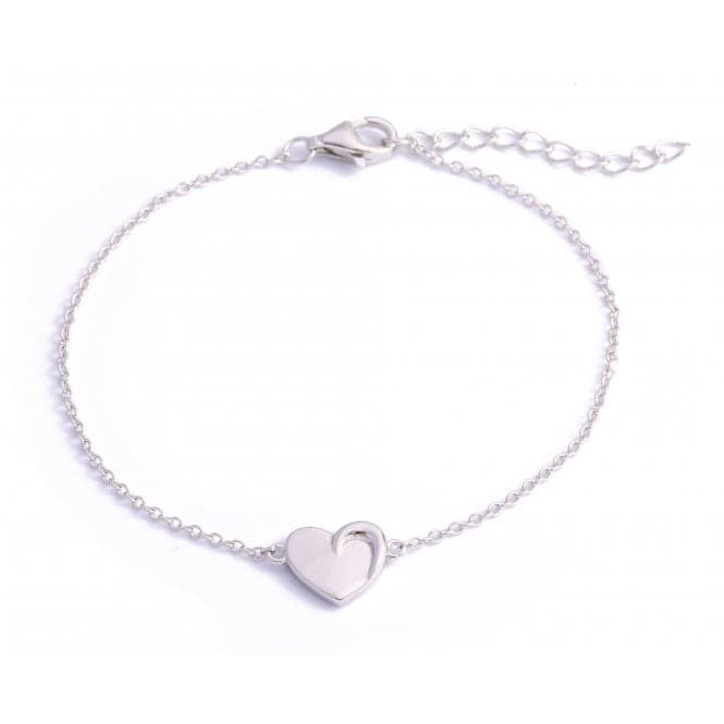 Sterling Silver Rhodium Plated Heart Bracelet ERLB011Ellie Rose LondonERLB011