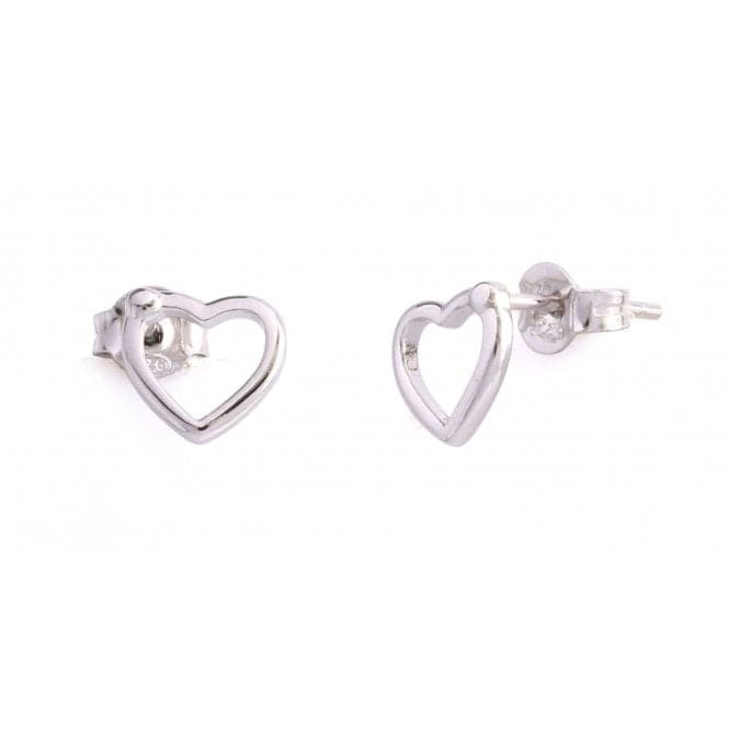 Sterling Silver Rhodium Plated Heart Earrings ERLE003Ellie Rose LondonERLE003