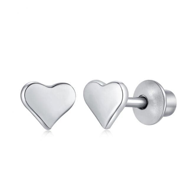 Sterling Silver Rhodium Plated Heart Earrings ERLE008Ellie Rose LondonERLE008