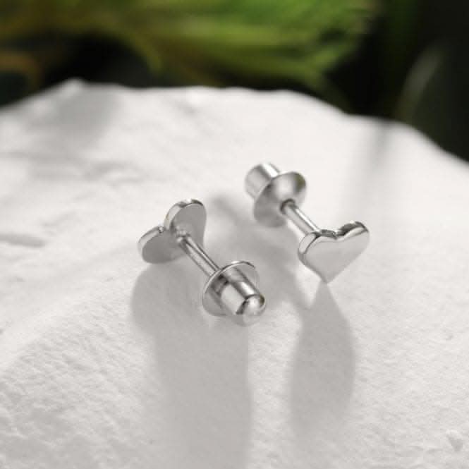 Sterling Silver Rhodium Plated Heart Earrings ERLE008Ellie Rose LondonERLE008