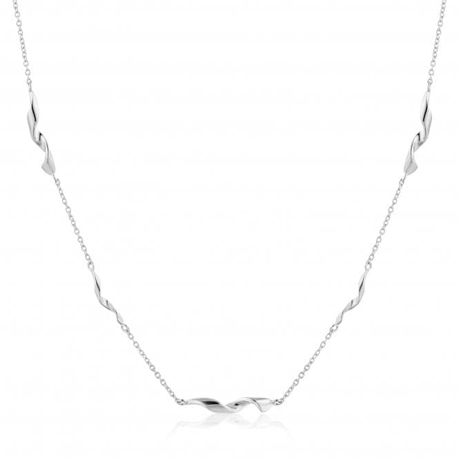 Sterling Silver Rhodium Plated Helix 15" Necklace N012 - 02HAnia HaieN012 - 02H