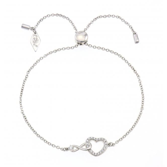 Sterling Silver Rhodium Plated Infinity Heart Bracelet ERLB039Ellie Rose LondonERLB039