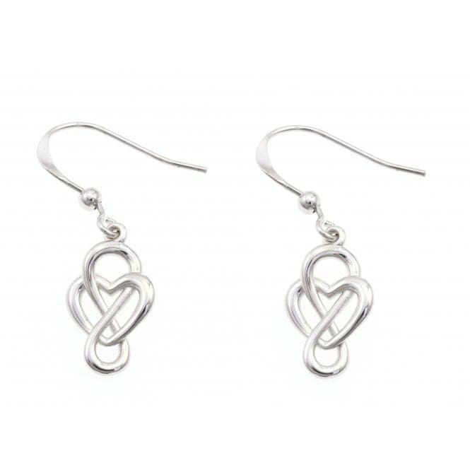 Sterling Silver Rhodium Plated Infinity Heart Dropper Earrings ERLE014Ellie Rose LondonERLE014
