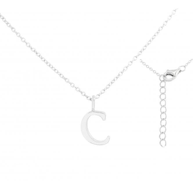 Sterling Silver Rhodium Plated Letter C Necklace ERLN004 - CEllie Rose LondonERLN004 - C