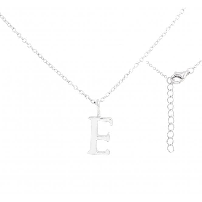 Sterling Silver Rhodium Plated Letter E Necklace ERLN004 - EEllie Rose LondonERLN004 - E