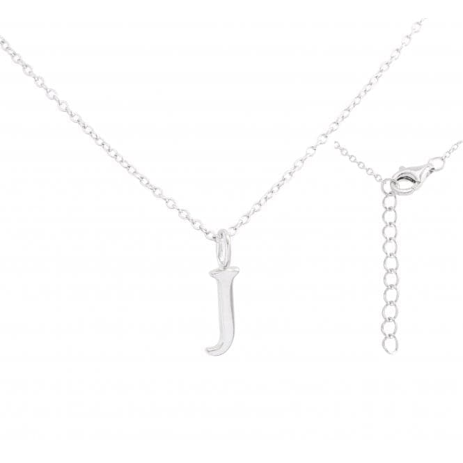 Sterling Silver Rhodium Plated Letter J Necklace ERLN004 - JEllie Rose LondonERLN004 - J