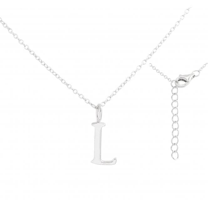 Sterling Silver Rhodium Plated Letter L Necklace ERLN004 - LEllie Rose LondonERLN004 - L