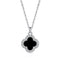 Sterling Silver Rhodium Plated Lucky Four Leaf Necklace ERLN012Ellie Rose LondonERLN012