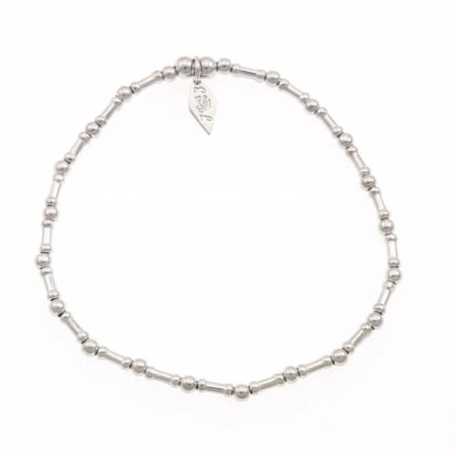 Sterling Silver Rhodium Plated Mixed Bead Bracelet ERLB031Ellie Rose LondonERLB031