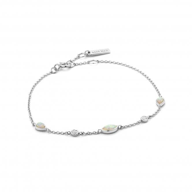 Sterling Silver Rhodium Plated Opal Colour Bracelet B014 - 02HAnia HaieB014 - 02H