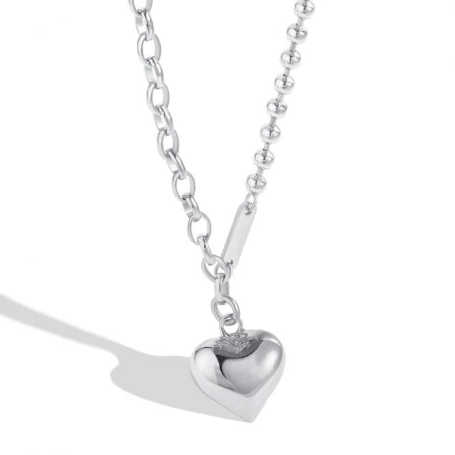 Sterling Silver Rhodium Plated Solid Heart Necklace ERLN011Ellie Rose LondonERLN011