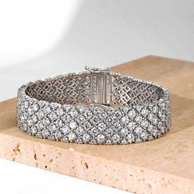 Sterling Silver Rhodium Plated Sparkling Stones Bracelet ERLB036Ellie Rose LondonERLB036