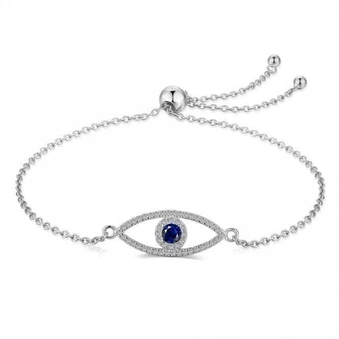 Sterling Silver Rhodium Plated Sparkling Zirconia Evil Eye Bracelet ERLB051Ellie Rose LondonERLB051