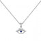 Sterling Silver Rhodium Plated Sparkling Zirconia Evil Eye Necklace ERLN043Ellie Rose LondonERLN043
