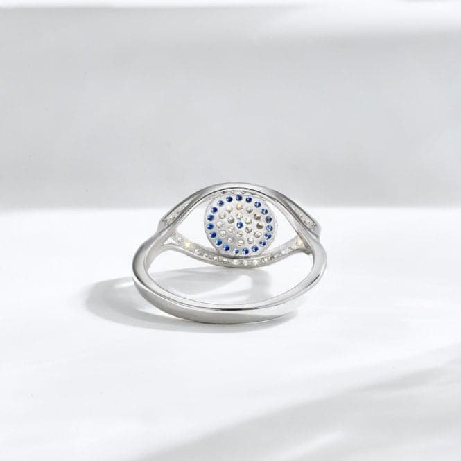 Sterling Silver Rhodium Plated Sparkling Zirconia Evil Eye Ring ERLR010Ellie Rose LondonERLR010 - 52