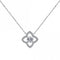 Sterling Silver Rhodium Plated Sparkling Zirconia Lucky 4 Leaf Necklace ERLN028Ellie Rose LondonERLN028