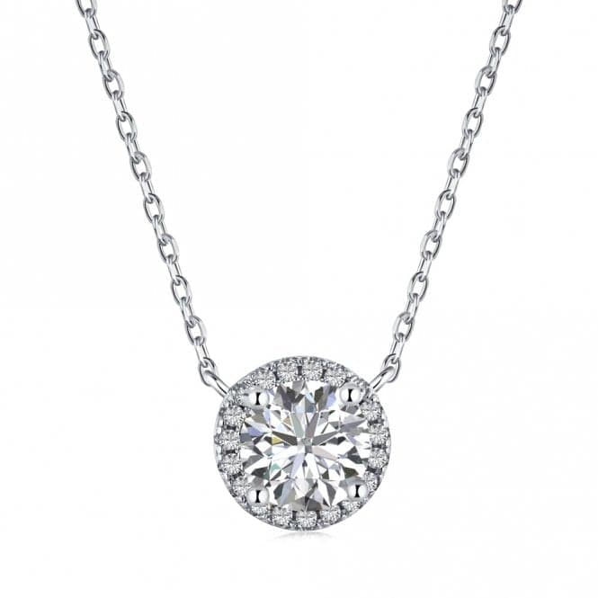 Sterling Silver Rhodium Plated Sparkling Zirconia Necklace ERLN024Ellie Rose LondonERLN024