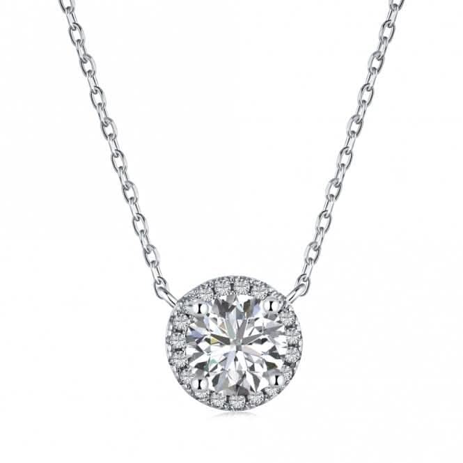 Sterling Silver Rhodium Plated Sparkling Zirconia Necklace ERLN024Ellie Rose LondonERLN024