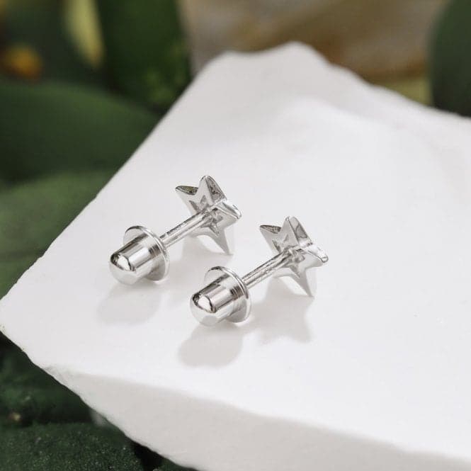 Sterling Silver Rhodium Plated Star Earrings ERLE007Ellie Rose LondonERLE007