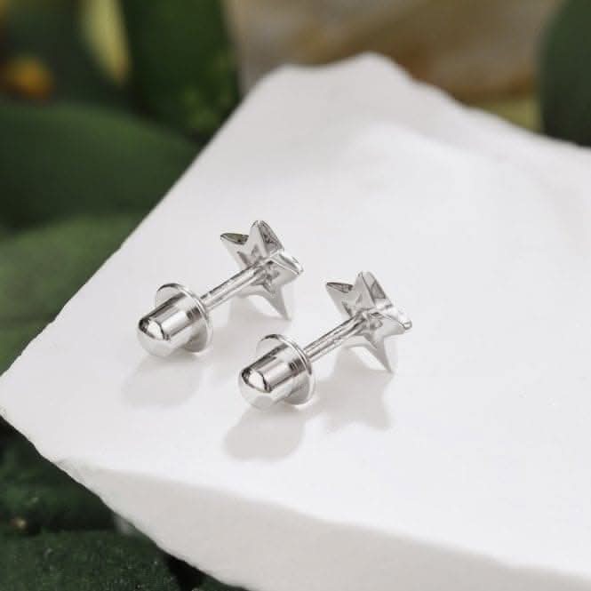 Sterling Silver Rhodium Plated Star Earrings ERLE007Ellie Rose LondonERLE007