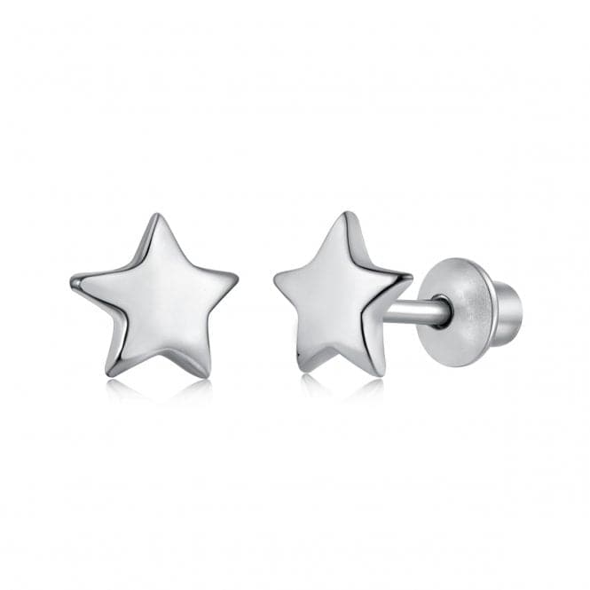 Sterling Silver Rhodium Plated Star Earrings ERLE007Ellie Rose LondonERLE007
