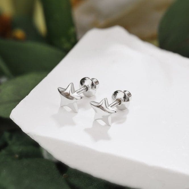 Sterling Silver Rhodium Plated Star Earrings ERLE007Ellie Rose LondonERLE007