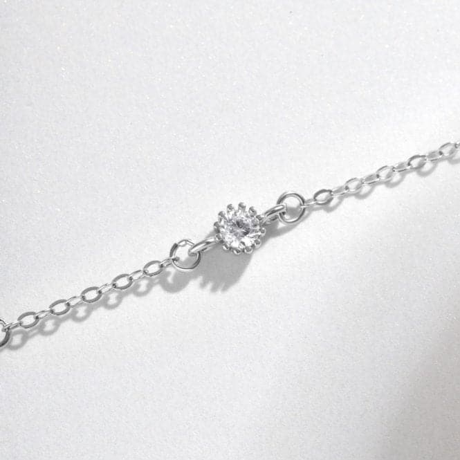 Sterling Silver Rhodium Plated White Lucky 4 Leaf Bracelet ERLB044Ellie Rose LondonERLB044