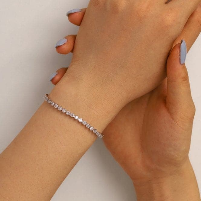 Sterling Silver Rhodium Plated Zirconia Bracelet ERLB035Ellie Rose LondonERLB035