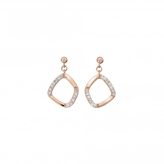 Sterling Silver Rose Gold Behold White Topaz Earrings DE647Hot DiamondsDE647