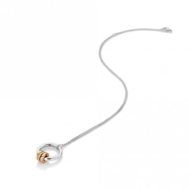 Sterling Silver Rose Gold & Gold Plated Trio Barrel Pendant DP883Hot DiamondsDP883