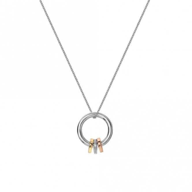 Sterling Silver Rose Gold & Gold Plated Trio Barrel Pendant DP883Hot DiamondsDP883