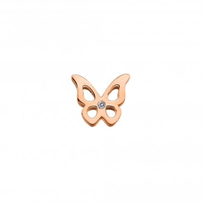 Sterling Silver Rose Gold Plated Butterfly Icon Pendant DP824Hot DiamondsDP824