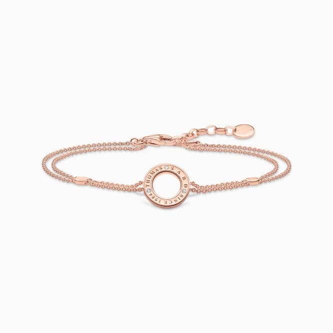 Sterling Silver Rose Gold Plated Circle White Bracelet A1878 - 416 - 14Thomas Sabo Sterling SilverA1878 - 416 - 14