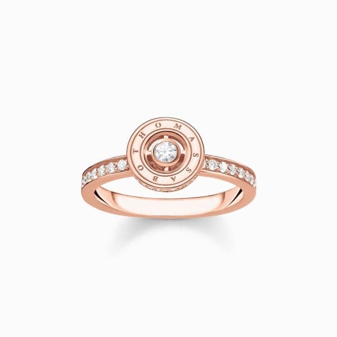 Sterling Silver Rose Gold Plated Circle With White Stones Ring TR2255 - 416 - 14Thomas Sabo Sterling SilverTR2255 - 416 - 14 - 60