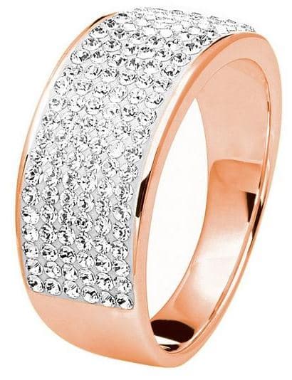 Sterling Silver Rose Gold Plated Crystal 8mm Band RingThe Fine CollectiveBA0050696 - L