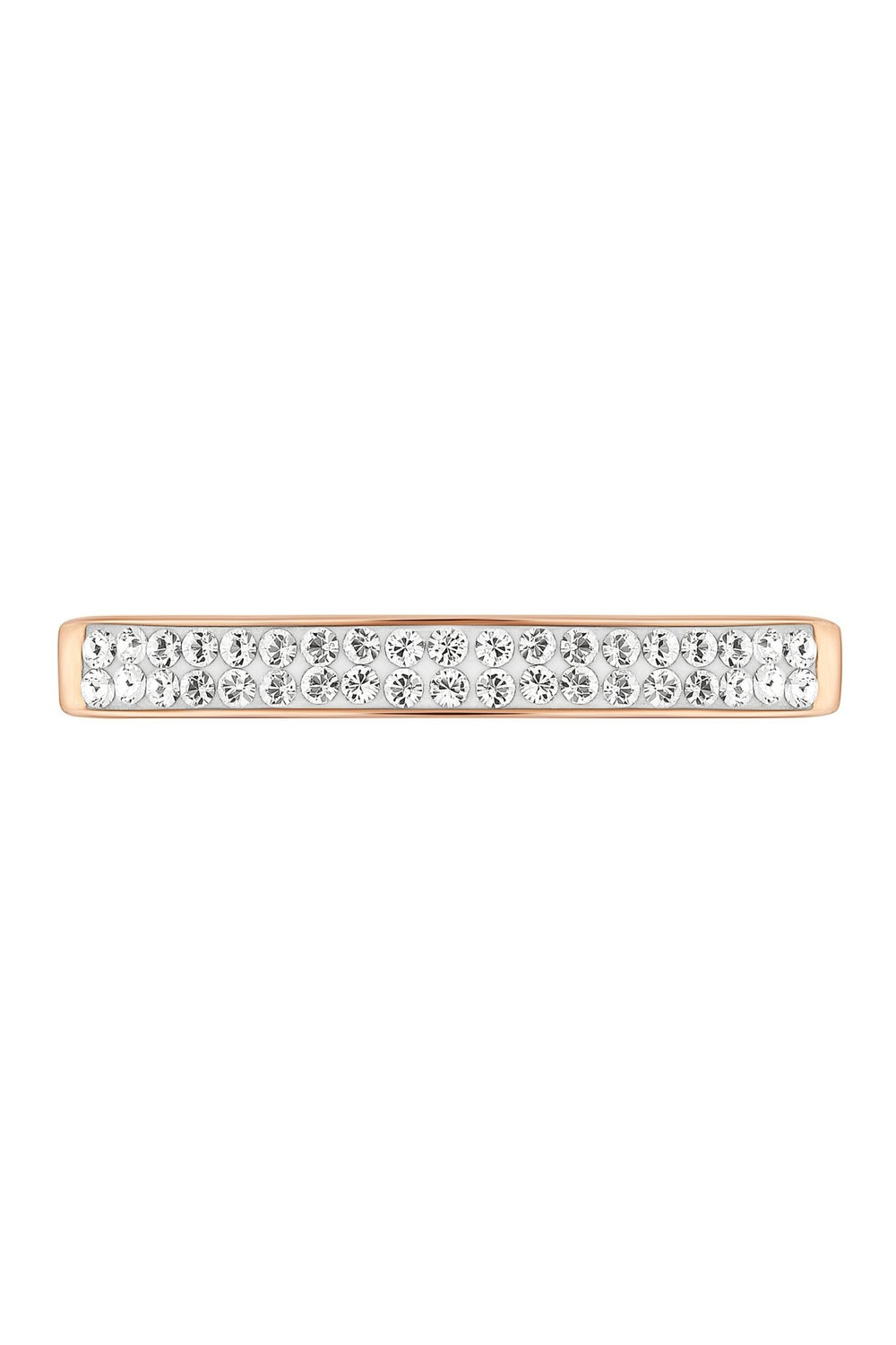 Sterling Silver Rose Gold Plated Crystal Bar RingThe Fine CollectiveBA0039566 - L