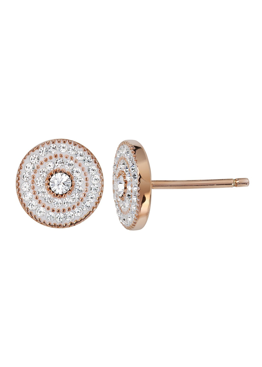 Sterling Silver Rose Gold Plated Crystal Cluster Stud EarringsThe Fine CollectiveBA0060254