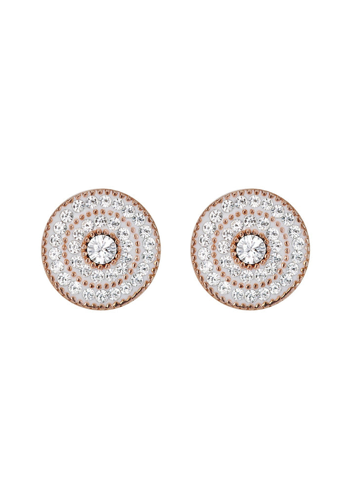 Sterling Silver Rose Gold Plated Crystal Cluster Stud EarringsThe Fine CollectiveBA0060254