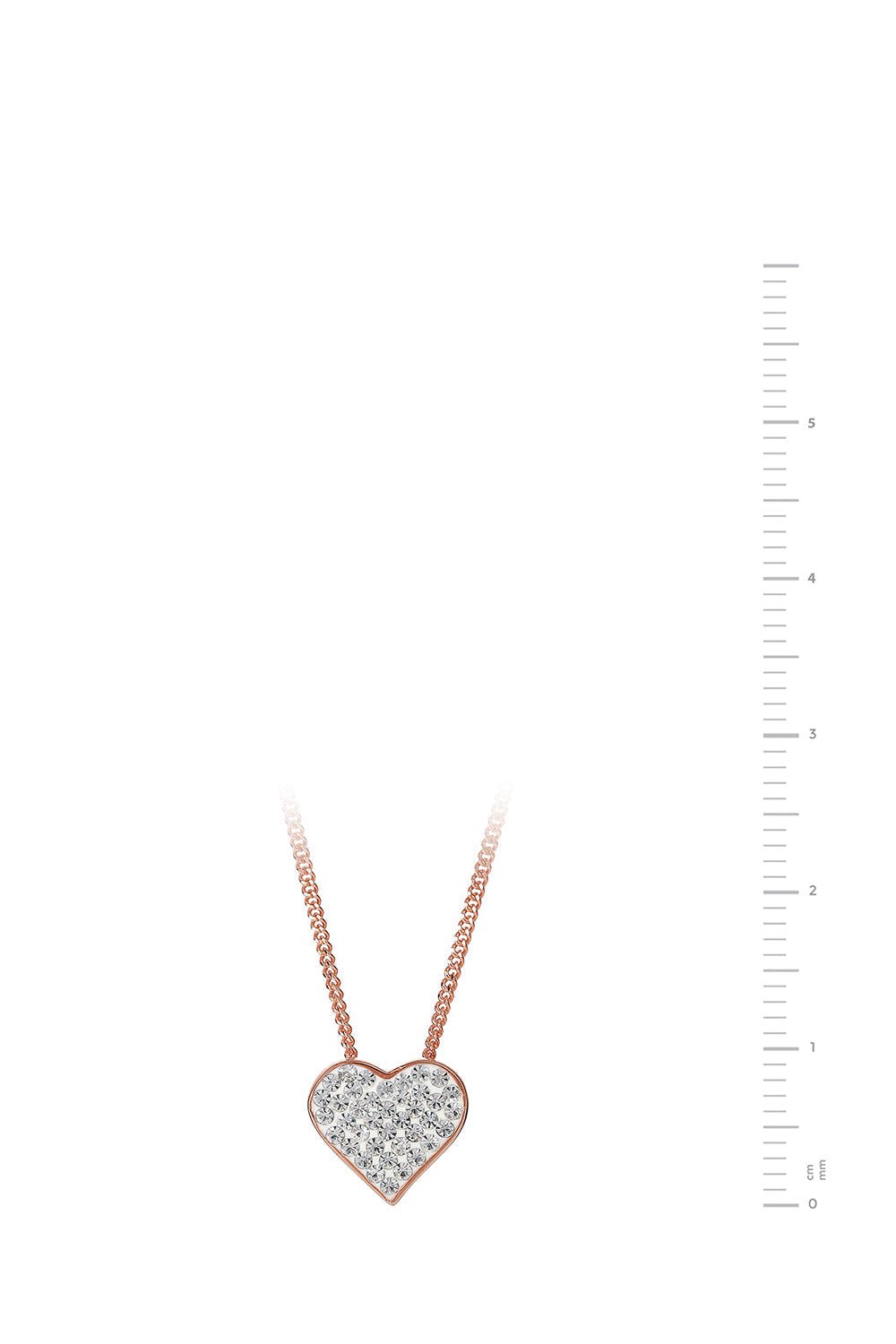 Sterling Silver Rose Gold PLated Crystal Pendant NecklaceThe Fine CollectiveBA0030416