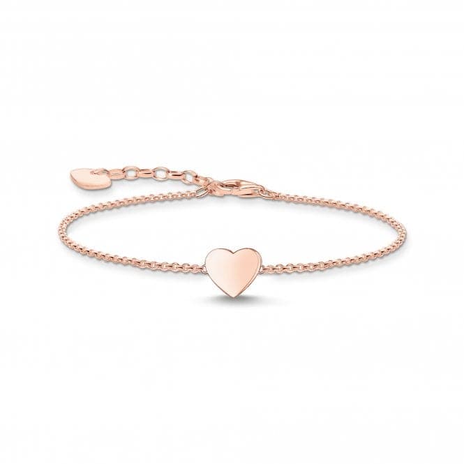 Sterling Silver Rose Gold Plated Heart Bracelet A2044 - 415 - 40 - L19VThomas Sabo Sterling SilverA2044 - 415 - 40 - L19V