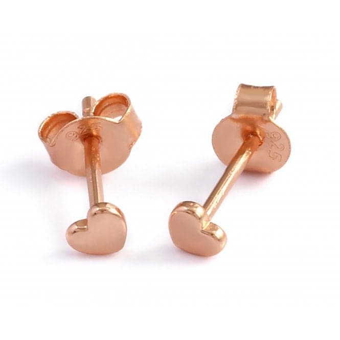 Sterling Silver Rose Gold Plated Heart Stud EarringsEllie Rose LondonERLE058