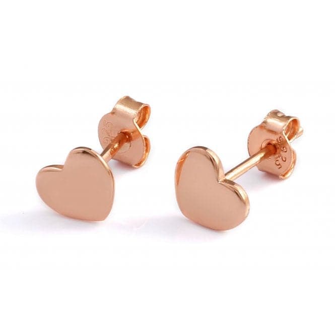 Sterling Silver Rose Gold Plated Heart Stud EarringsEllie Rose LondonERLE058