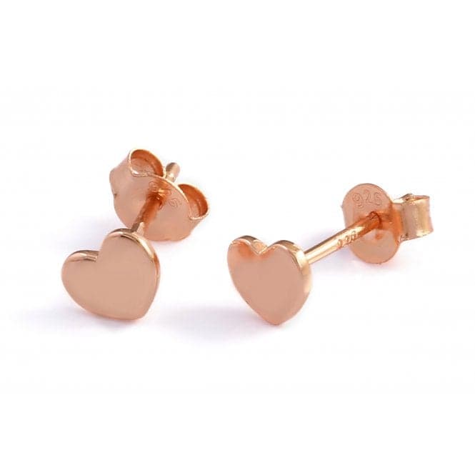 Sterling Silver Rose Gold Plated Heart Stud EarringsEllie Rose LondonERLE058